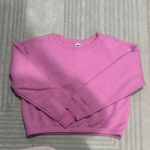 cropped pink fleeced crewneck from Old Navy size 10-12 (kids)!